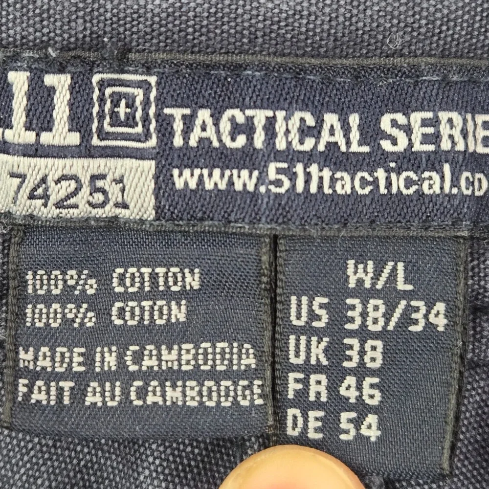 5.11 Tactical‎ Men Pants 38x34 Gray Cargo Pockets Canvas Work